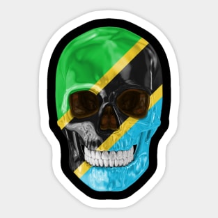 Tanzania Flag Skull - Gift for Tanzanian With Roots From Tanzania Sticker